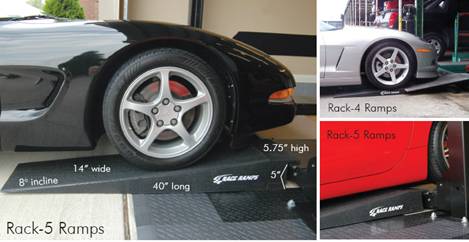 Black Red Silver corvette on Rack Ramp Race